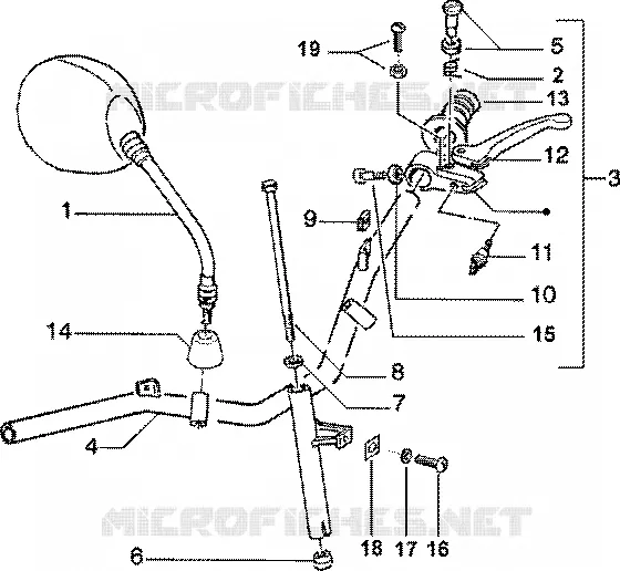 Pieces composant le guidon PIAGGIO PIAGGIO-SCOOTER 125 ZIP Other year  Zip 4T