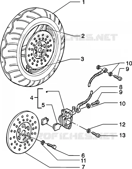 Roue av-etrier du frein PIAGGIO PIAGGIO-SCOOTER 50 ZIP Other year  Zip 4T