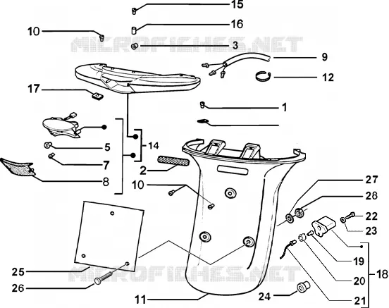 Feu a.r.-protection postérieure PIAGGIO PIAGGIO-SCOOTER 50 ZIP Before 200  Zip Catalyzed