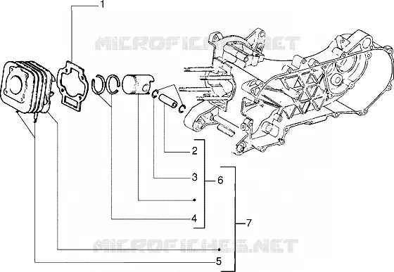Ensemble cylindre-piston-axe de piston PIAGGIO PIAGGIO-SCOOTER 50 ZIP Before 200  Zip Fast Rider RST