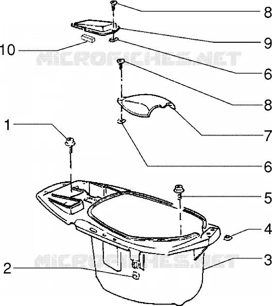 Porte casque PIAGGIO PIAGGIO-SCOOTER 50 ZIP Before 200  Zip Fast Rider RST