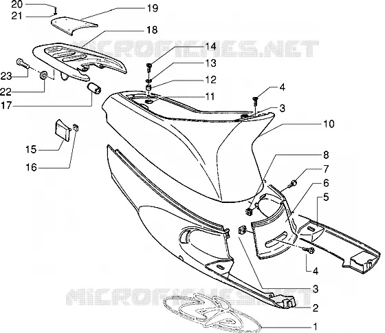 Couvertures laterale PIAGGIO PIAGGIO-SCOOTER 50 ZIP Before 200  Zip RST