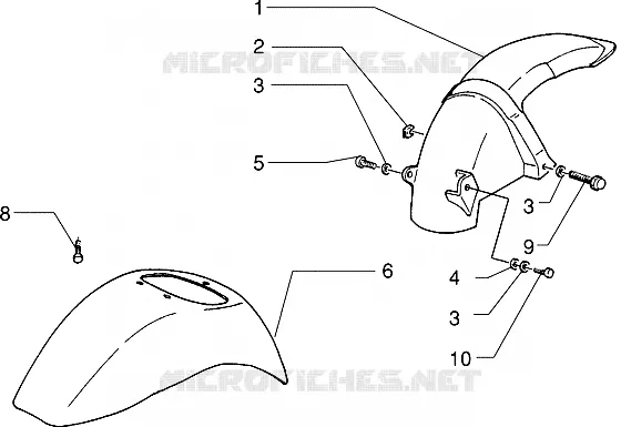 Garde boue av. et ar. PIAGGIO PIAGGIO-SCOOTER 50 ZIP Before 200  Zip RST freno a disco