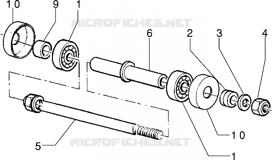 Pieces composant la roue ar. PIAGGIO PIAGGIO-SCOOTER 50 ZIP Before 200  Zip RST freno a disco