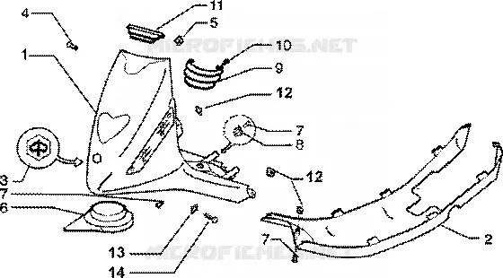 Tablier-spoiler PIAGGIO PIAGGIO-SCOOTER 50 ZIP Other year  Zip SP