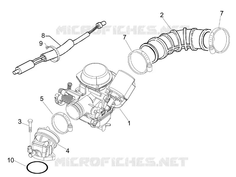Carburateur complet - Raccord d admission PIAGGIO PIAGGIO-SCOOTER 100 LIBERTY 2013  Liberty 4T