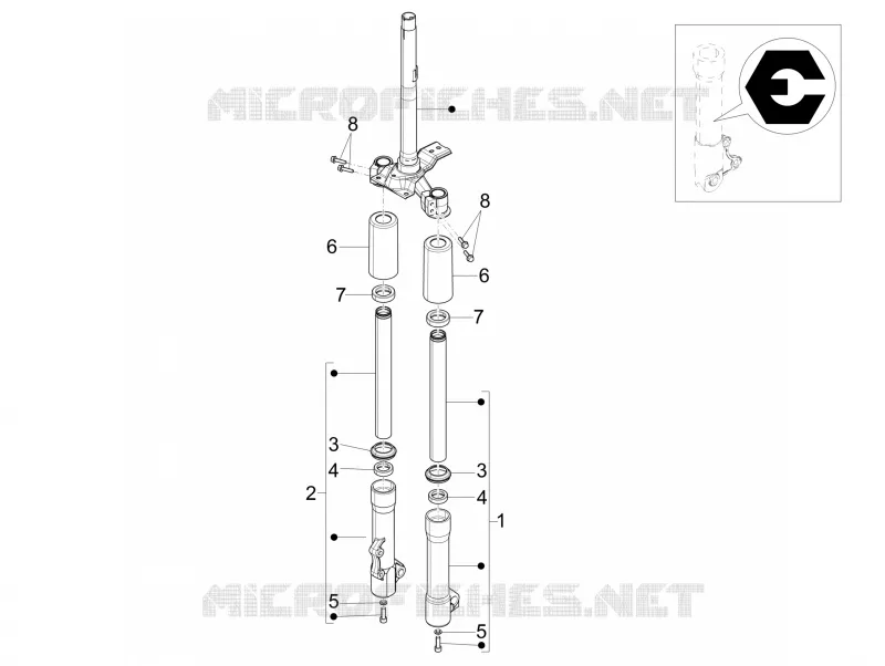 Composants de la fourche (Escorts) PIAGGIO PIAGGIO-SCOOTER 100 LIBERTY 2011  Liberty 4T