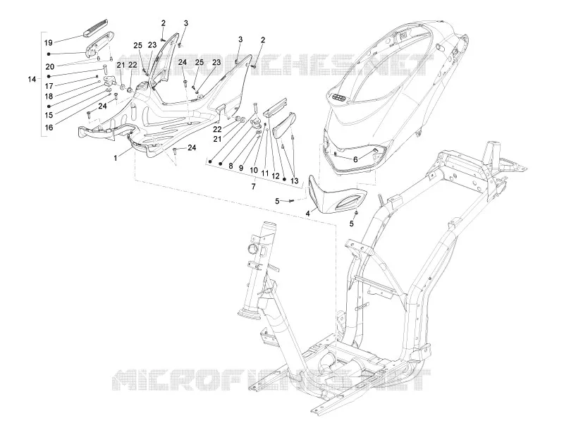 Protection centrale - Repose-pieds PIAGGIO PIAGGIO-SCOOTER 100 LIBERTY 2013  Liberty 4T