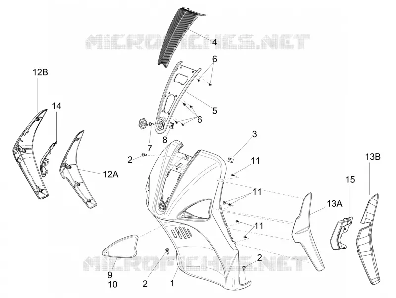Tablier avant PIAGGIO PIAGGIO-SCOOTER 100 LIBERTY 2013  Liberty 4T
