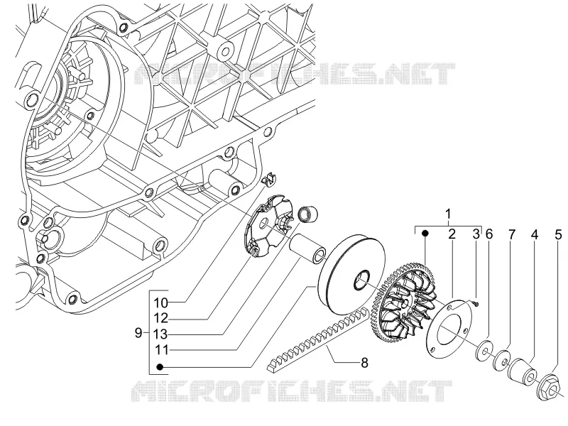 Poulie motrice PIAGGIO PIAGGIO-SCOOTER 125 LIBERTY 2007  Liberty 4T