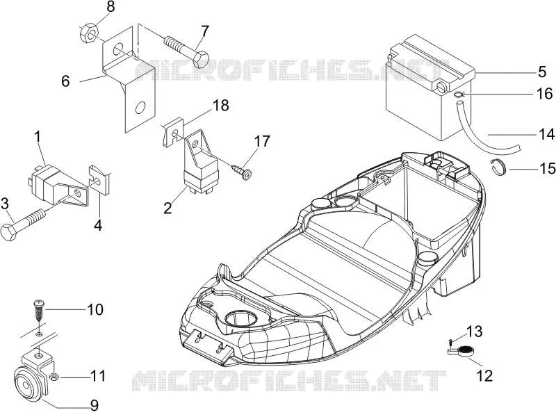 Relais - Batterie - Avertisseur sonore PIAGGIO PIAGGIO-SCOOTER 125 LIBERTY 2007  Liberty 4T