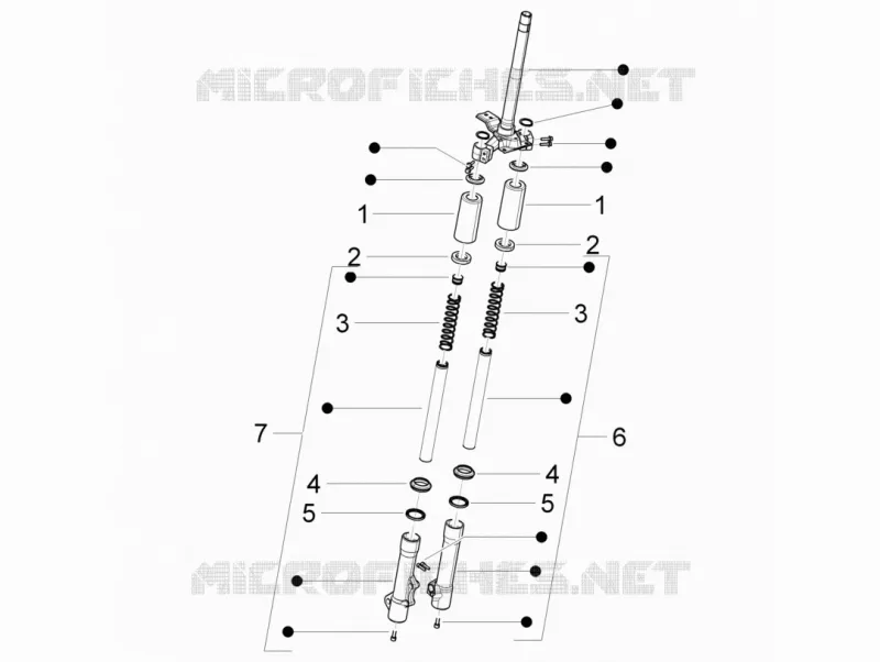 Composants de la fourche (Escorts) PIAGGIO PIAGGIO-SCOOTER 125 LIBERTY 2012  Liberty 4T 2V ie E3