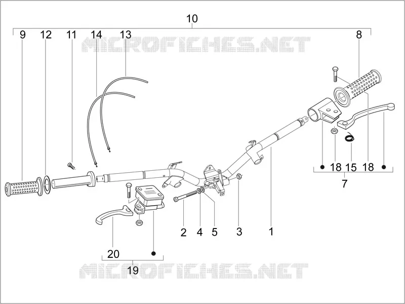 Guidon - Maître cylindre PIAGGIO PIAGGIO-SCOOTER 125 LIBERTY 2011  Liberty 4T 2V ie E3