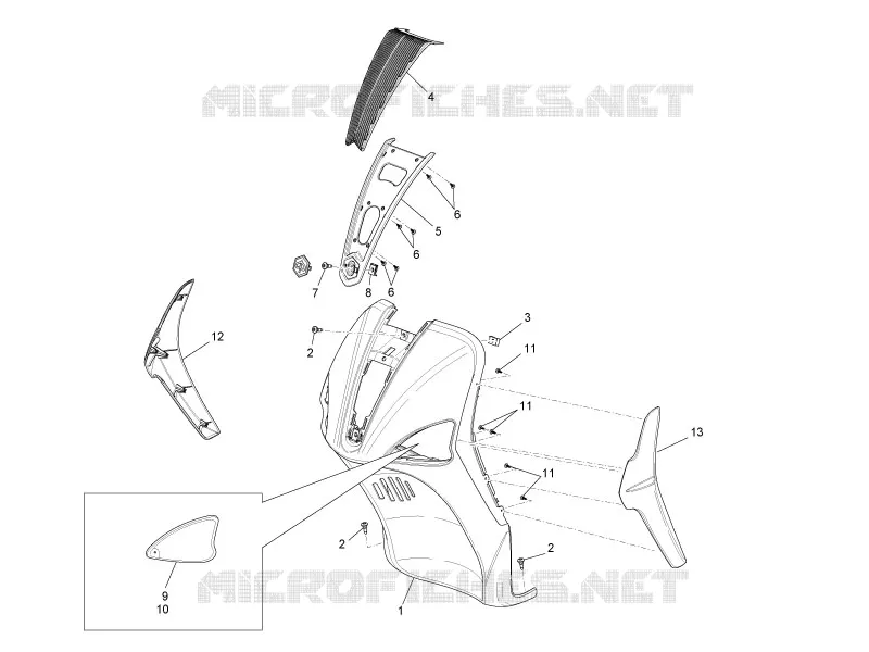 Tablier avant PIAGGIO PIAGGIO-SCOOTER 125 LIBERTY 2011  Liberty 4T 2V ie E3