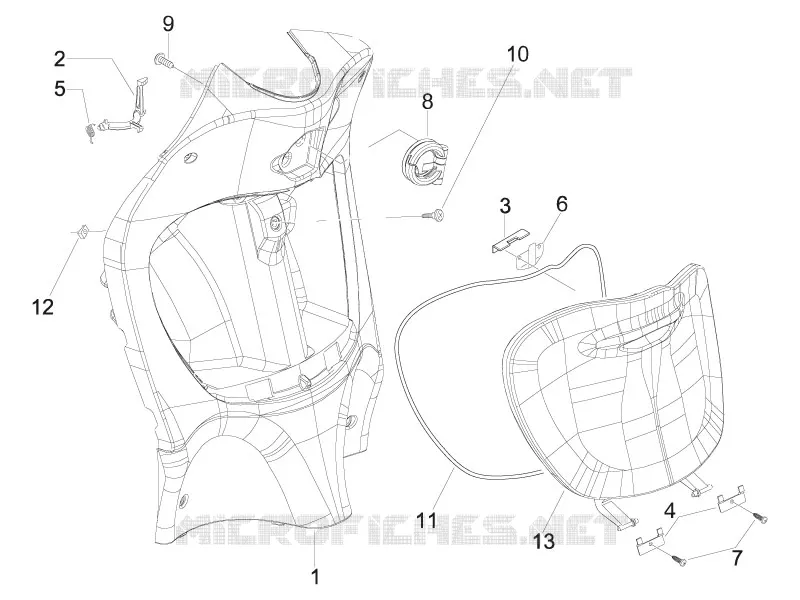 Coffre avant - Contre-tablier PIAGGIO PIAGGIO-SCOOTER 125 LIBERTY 2012  Liberty 4T 2V ie PTT