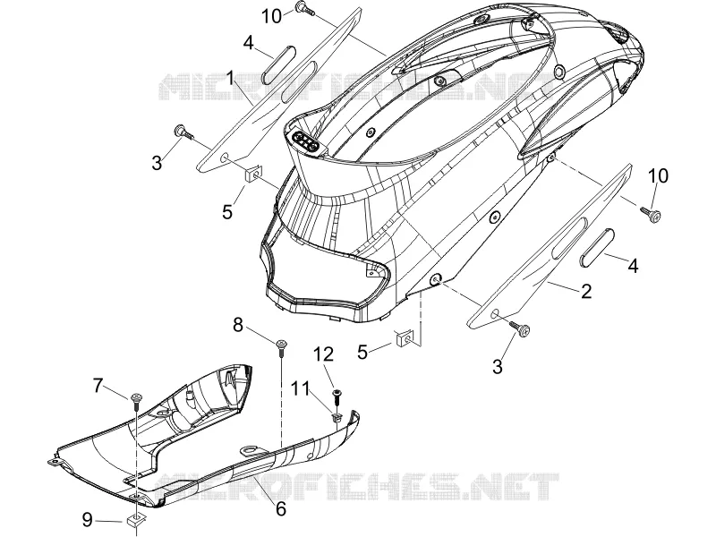Couvertures laterales - Spoiler PIAGGIO PIAGGIO-SCOOTER 125 LIBERTY 2013  Liberty 4T 2V ie PTT