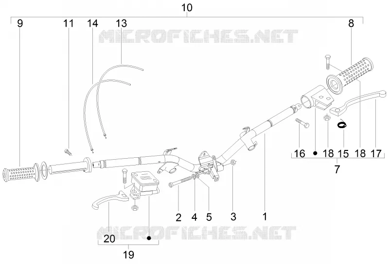 Guidon - Maître cylindre PIAGGIO PIAGGIO-SCOOTER 125 LIBERTY 2013  Liberty 4T 2V ie PTT