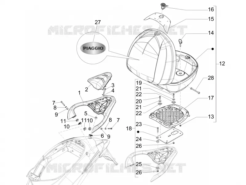 Porte-bagages arrière PIAGGIO PIAGGIO-SCOOTER 125 LIBERTY 2013  Liberty 4T 3V ie E3
