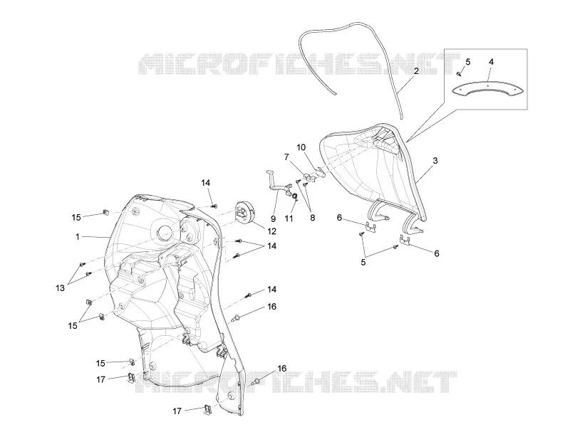 Coffre avant - Contre-tablier PIAGGIO PIAGGIO-SCOOTER 125 LIBERTY 2014  Liberty 4T 3V ie E3