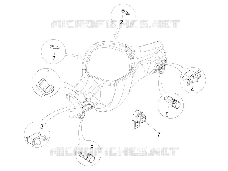 Inverseurs - Commutateurs - Boutons - Interrupteurs PIAGGIO PIAGGIO-SCOOTER 125 LIBERTY 2014  Liberty 4T 3V ie E3