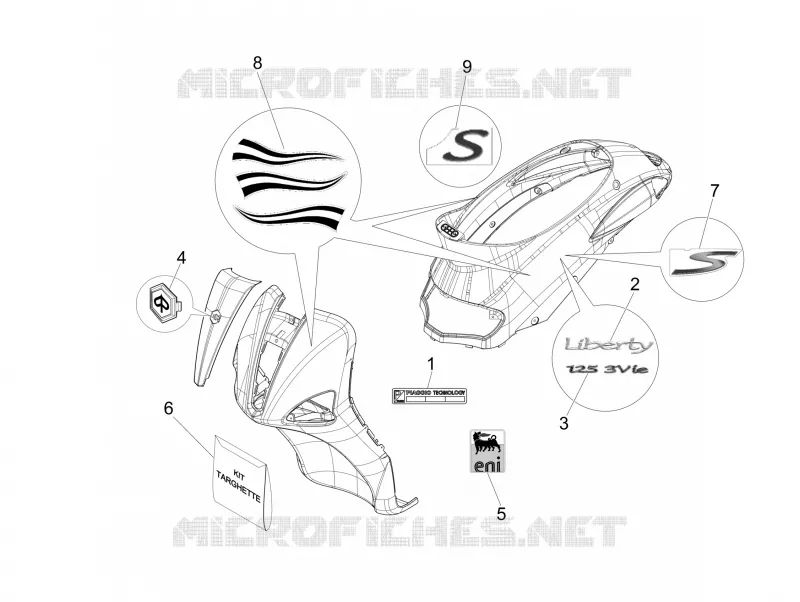 Monogrammes - Decorations PIAGGIO PIAGGIO-SCOOTER 125 LIBERTY 2014  Liberty 4T 3V ie E3