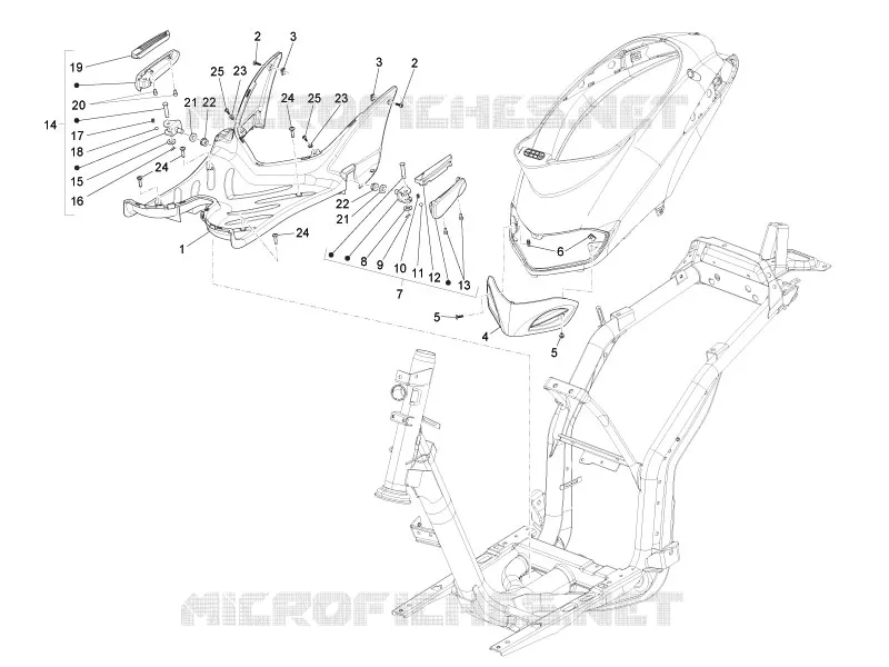 Protection centrale - Repose-pieds PIAGGIO PIAGGIO-SCOOTER 125 LIBERTY 2013  Liberty 4T 3V ie E3
