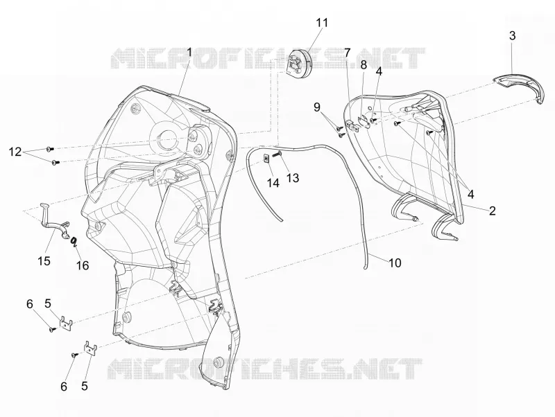 Coffre avant - Contre-tablier PIAGGIO PIAGGIO-SCOOTER 125 LIBERTY 2014  Liberty 4T 