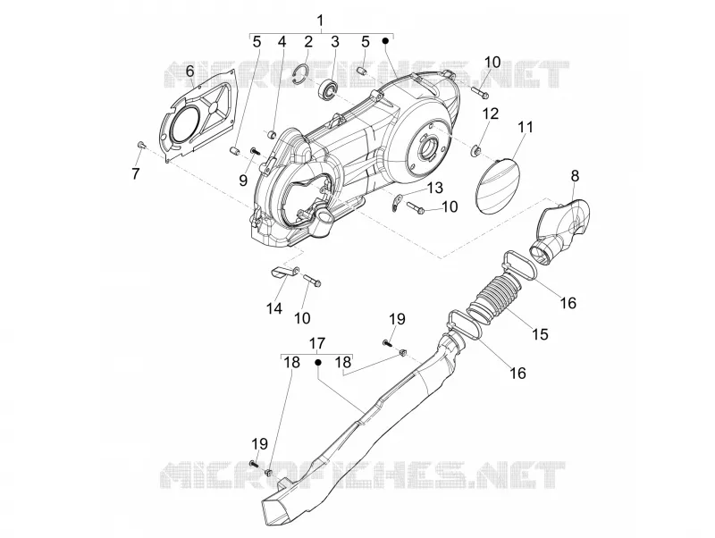 Couvercle carter - Refoidissement carter PIAGGIO PIAGGIO-SCOOTER 125 LIBERTY 2008  Liberty 4T Delivery E3