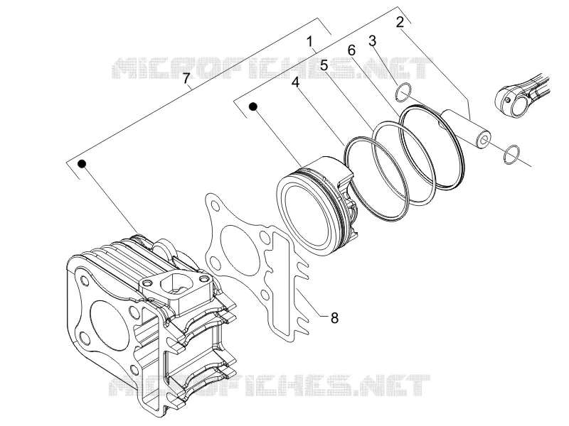 Groupe cylindre-piston-axe PIAGGIO PIAGGIO-SCOOTER 125 LIBERTY 2015  Liberty 4T 