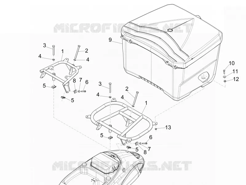 Porte-bagages arrière PIAGGIO PIAGGIO-SCOOTER 125 LIBERTY 2007  Liberty 4T Delivery E3