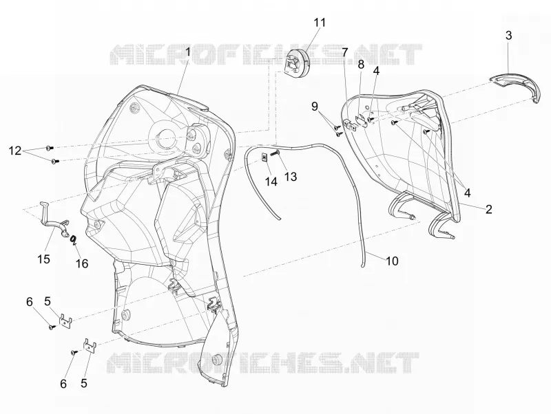 Coffre avant - Contre-tablier PIAGGIO PIAGGIO-SCOOTER 125 LIBERTY 2015  Liberty 4T - NEXIVE 2015