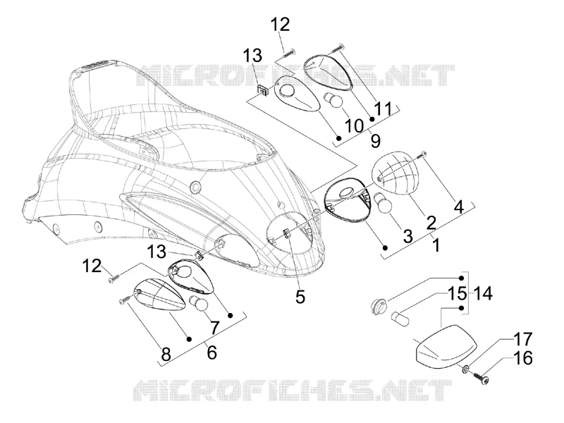 Eclairages arrière - Clignotants PIAGGIO PIAGGIO-SCOOTER 125 LIBERTY 2015  Liberty 4T - NEXIVE 2015