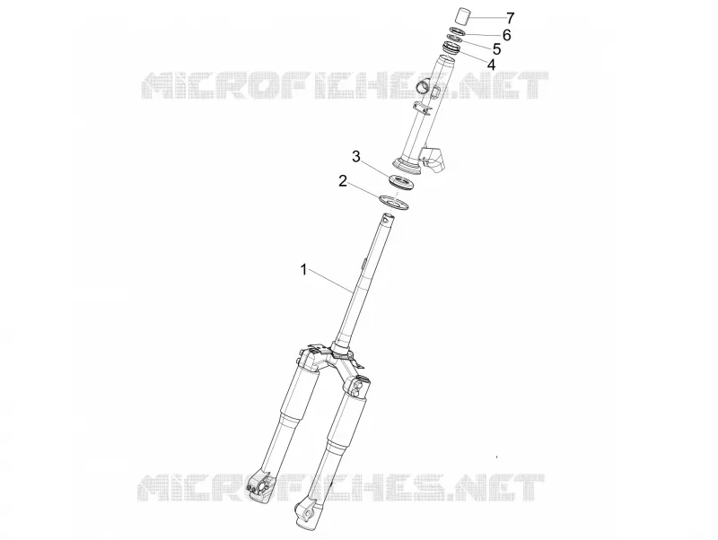 Fourche/tube direction - Ensemble butée dir. PIAGGIO PIAGGIO-SCOOTER 125 LIBERTY 2008  Liberty 4T Delivery E3