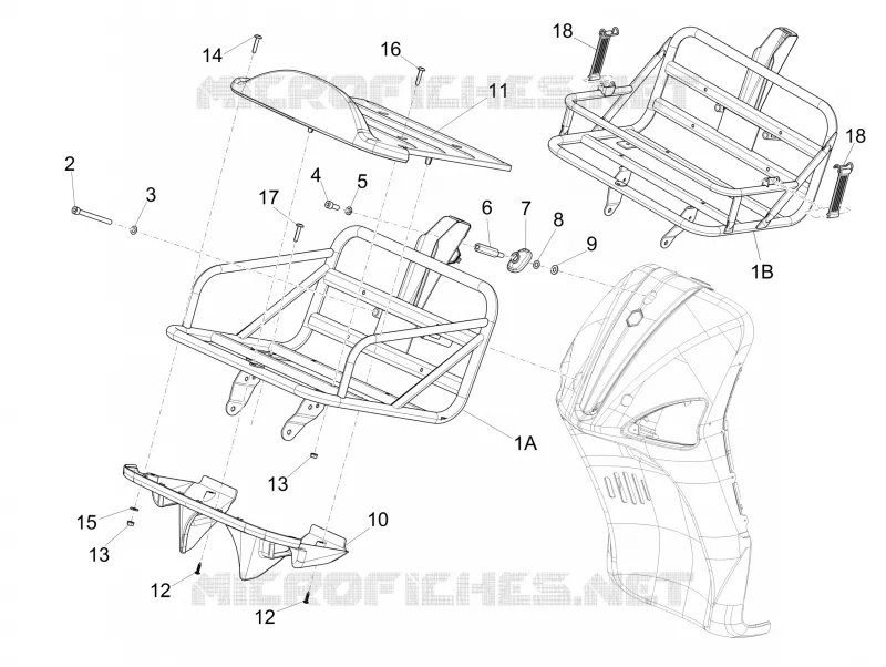 Porte-bagages avant PIAGGIO PIAGGIO-SCOOTER 125 LIBERTY 2009  Liberty 4T Delivery E3