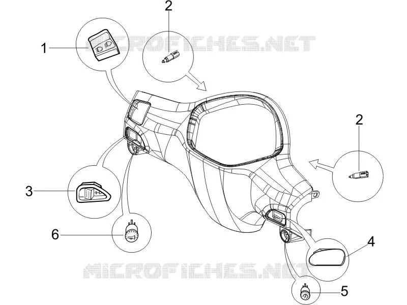 Inverseurs - Commutateurs - Boutons - Interrupteurs PIAGGIO PIAGGIO-SCOOTER 125 LIBERTY 2008  Liberty 4T E3