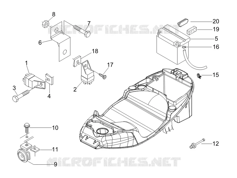 Relais - Batterie - Avertisseur sonore PIAGGIO PIAGGIO-SCOOTER 125 LIBERTY 2006  Liberty 4T E3