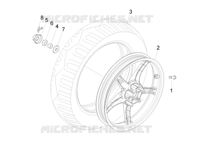 Roue arrière PIAGGIO PIAGGIO-SCOOTER 125 LIBERTY 2008  Liberty 4T E3