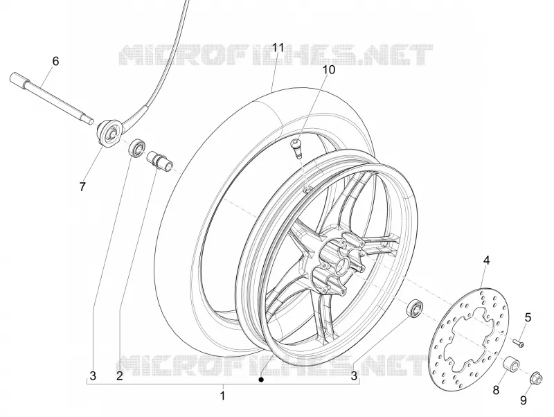 Roue avant PIAGGIO PIAGGIO-SCOOTER 125 LIBERTY 2008  Liberty 4T E3