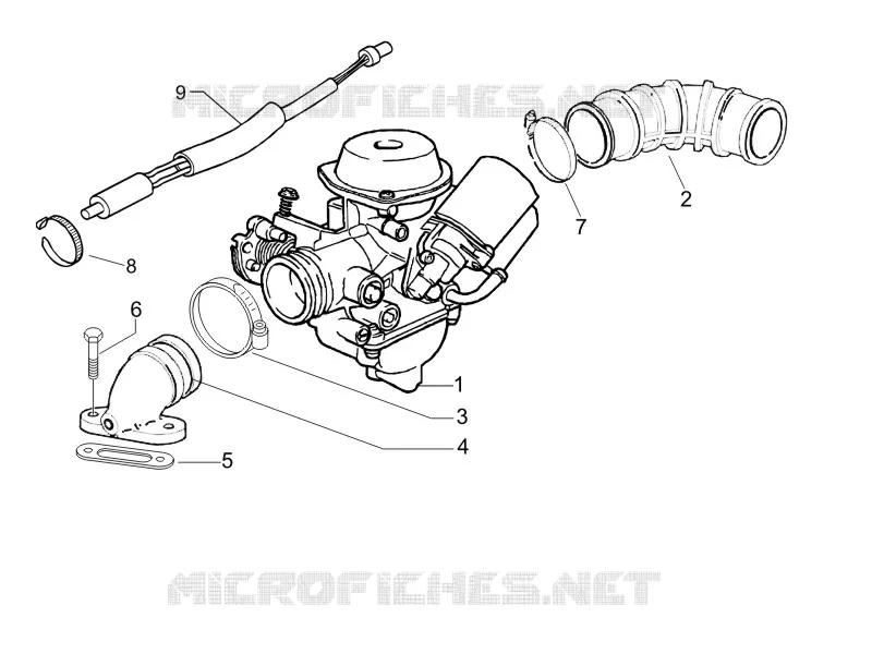 Carburateur complet - Raccord d'admission PIAGGIO PIAGGIO-SCOOTER 125 LIBERTY 2007  Liberty 4T E3