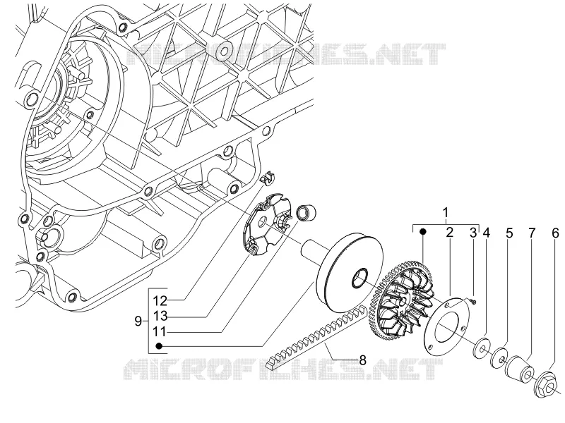 Driving pulley PIAGGIO PIAGGIO-SCOOTER 125 LIBERTY 2007  Liberty 4T PTT E3 (A)