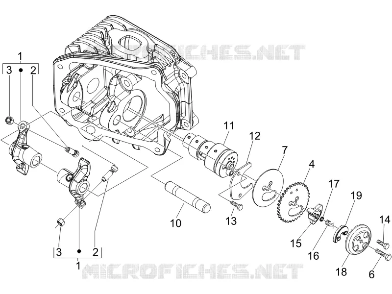 Rocking levers support unit PIAGGIO PIAGGIO-SCOOTER 125 LIBERTY 2007  Liberty 4T PTT E3 (A)