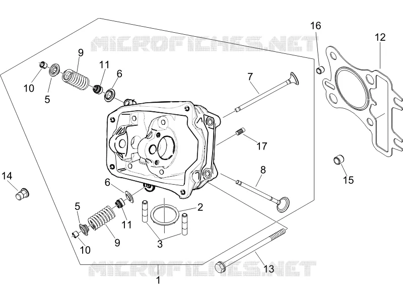 Ensemble culasse - Soupape PIAGGIO PIAGGIO-SCOOTER 125 LIBERTY 2007  Liberty 4T PTT E3 (F)