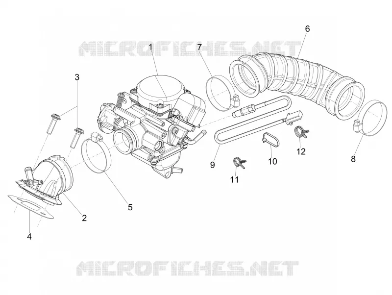 Carburateur complet - Raccord d'admission PIAGGIO PIAGGIO-SCOOTER 125 LIBERTY 2014  Liberty 4T PTT E3 (E)