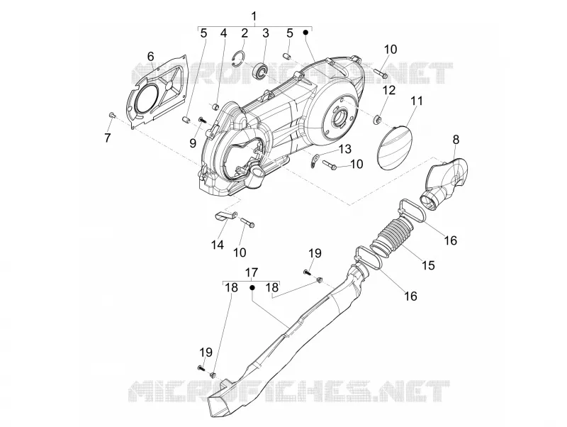 Couvercle carter - Refoidissement carter PIAGGIO PIAGGIO-SCOOTER 125 LIBERTY 2011  Liberty 4T PTT E3 (E)
