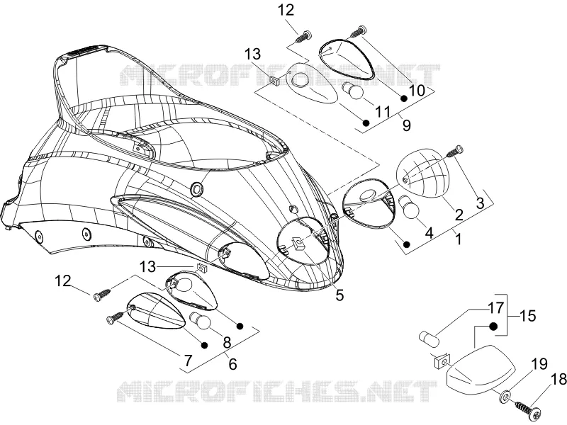 Eclairages arrière - Clignotants PIAGGIO PIAGGIO-SCOOTER 125 LIBERTY 2010  Liberty 4T PTT E3 (E)