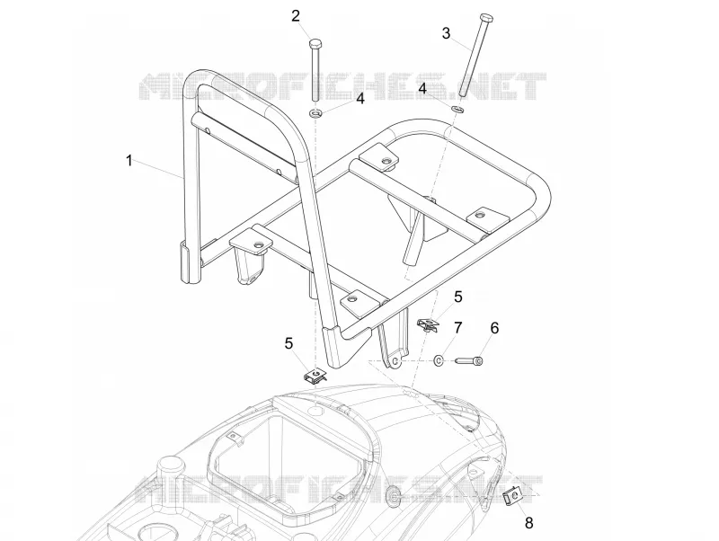 Porte-bagages arrière PIAGGIO PIAGGIO-SCOOTER 125 LIBERTY 2007  Liberty 4T PTT E3 (E)