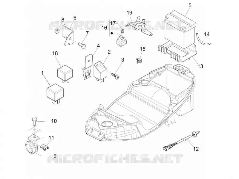 Relais - Batterie - Avertisseur sonore PIAGGIO PIAGGIO-SCOOTER 125 LIBERTY 2009  Liberty 4T PTT E3 (E)
