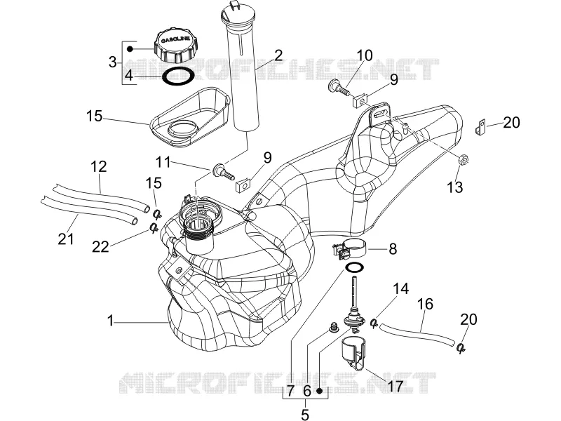 Réservoir carburant PIAGGIO PIAGGIO-SCOOTER 125 LIBERTY 2006  Liberty 4T Sport