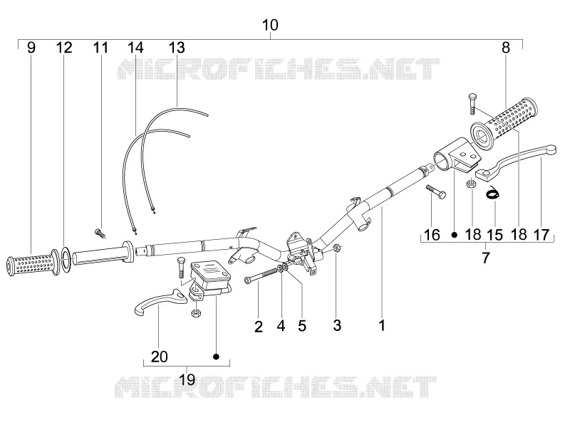 Guidon - Maître cylindre PIAGGIO PIAGGIO-SCOOTER 125 LIBERTY 2007  Liberty 4T Sport E3