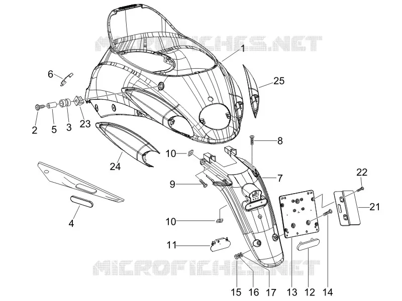 Couvercle arrière - Pare-boue PIAGGIO PIAGGIO-SCOOTER 125 LIBERTY 2007  Liberty 4T Sport E3